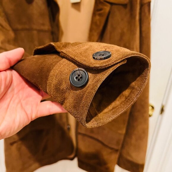 LL Bean Mens Brown Soft Leather Barn Hunting Chore Jacket Vintage Size L… - Picture 10 of 16